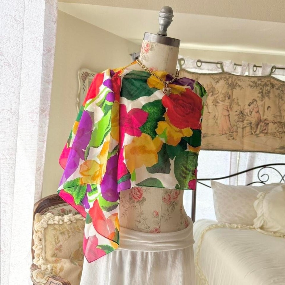 vintage floral scarf